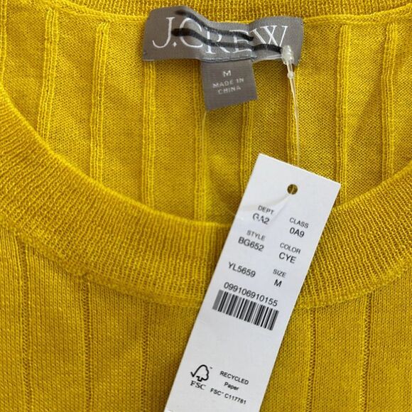 J. Crew Silk-Blend Cropped T-shirt in Yellow Size M - Picture 5 of 10
